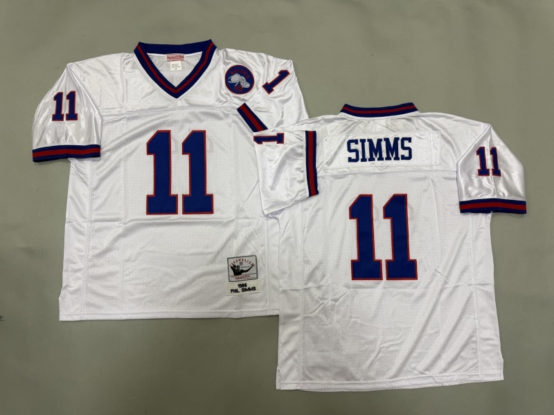 Men 2025 New York Giants #11 Simms White Throwback Limited NFL Jersey style 001->new york giants->NFL Jersey